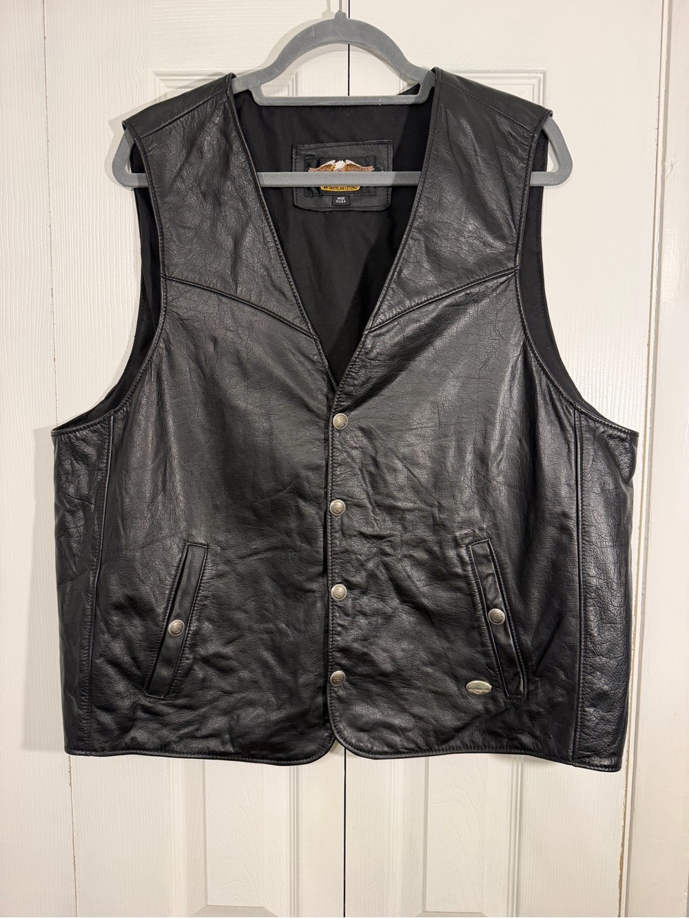 Harley-Davidson Men’s Leather Motorcycle Vest XL Black